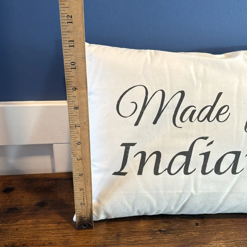 Made in Indiana decor pillow white gray baby decor farm house Hoosier